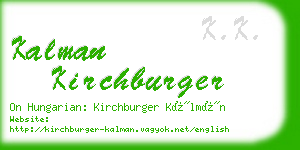 kalman kirchburger business card